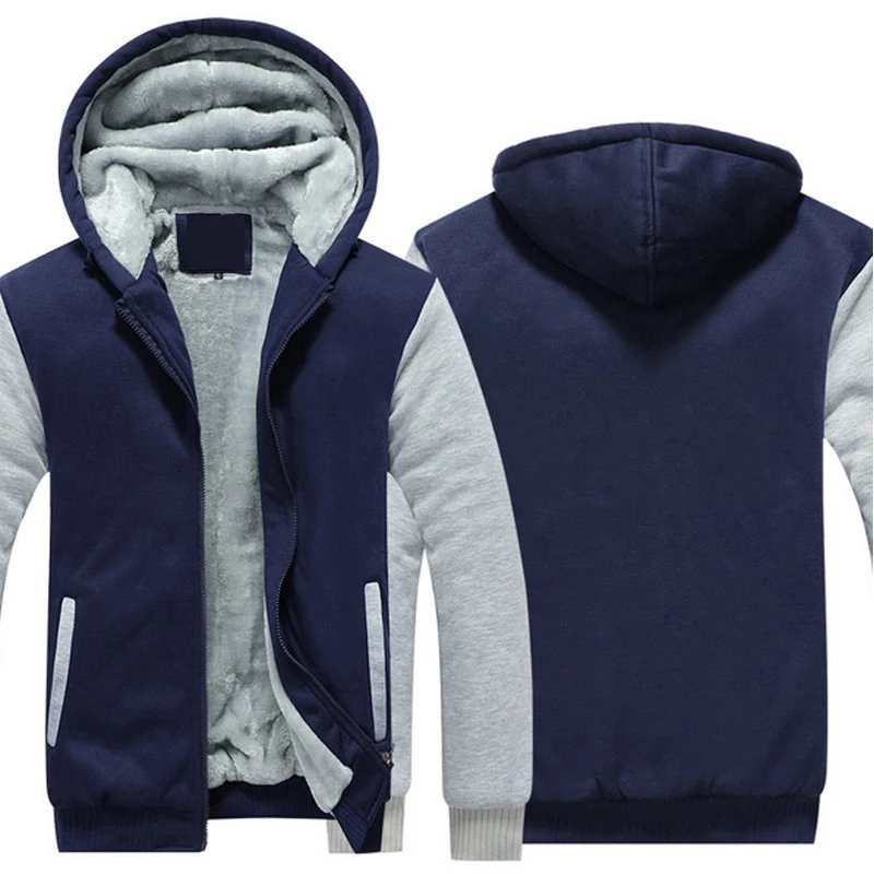 Mens Casual Winter Thickened Warm Coat 2022 New Casual Zipper Hooded Fleece Long Sleeve Jacket Male Solid Color Parkas