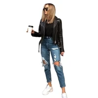 new high waist ripped jeans women hip hop loose straight leg jeans ladies ripped pants vintage female torn streetwear trousers