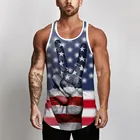 Мужская майка без рукавов, майка на День Независимости, дышащая сетчатая майка с принтом, Спортивная майка для бодибилдинга, бесплатная доставка