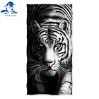 Пляжное полотенце PHAYON с белым тигром, быстросохнущее банное полотенце из микрофибры, Пляжная Подушка с животными, банное полотенце 150*75 см, коврик для йоги