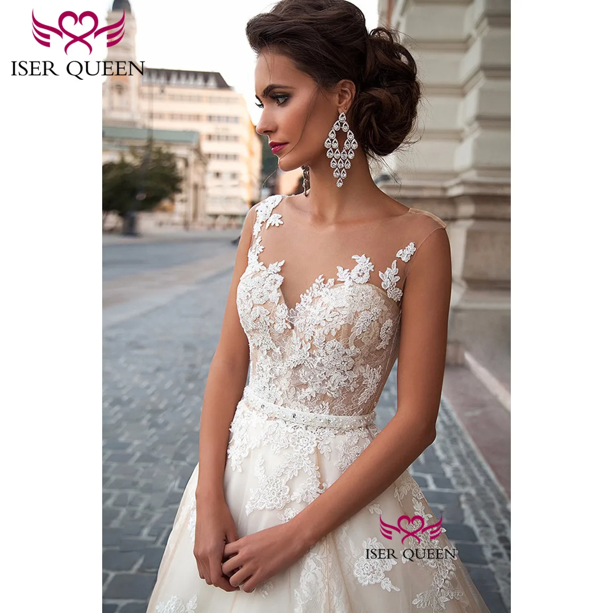 Сексуальное кружевное свадебное платье А-силуэта романтическое vestido De noiva