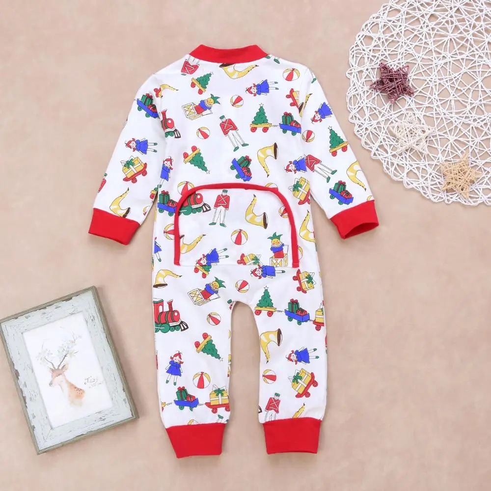 С рождественским принтом Комбинезон для мальчика девочек комбинезон детская