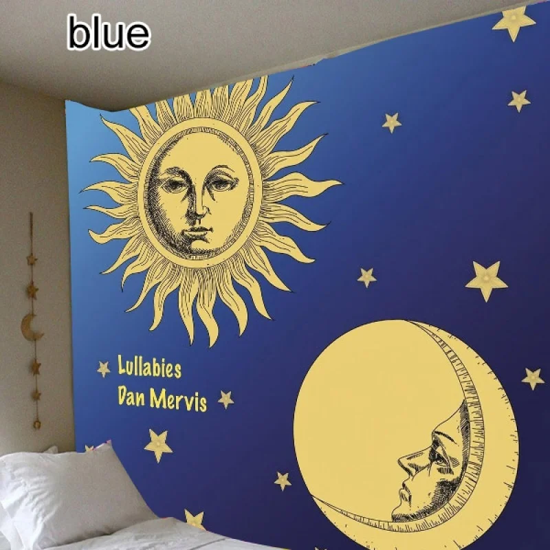 

Sun and Moon Psychedelic Trumpet Tapestry Bohemian Decorative Wall Decor Bedroom Background Wall Cloth Room Decoration