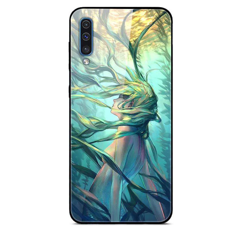 18 Для samsung A70 чехол закаленное Стекло жесткая накладка на заднюю панель для samsung Galaxy A30S A50S A10S чехол для телефона бампер A10 A20 A30 A40 A50 70 - Цвет: 18