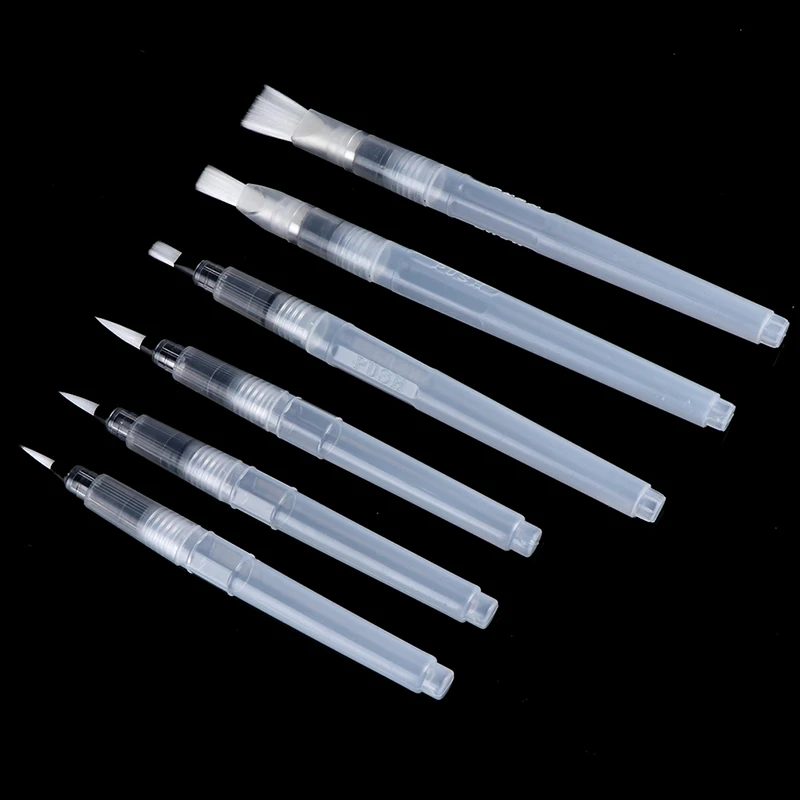 Новый 6 шт. многоразового Краски щетка воды Цвет кисть карандаш на металлической