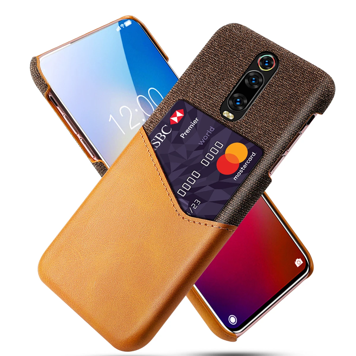 For Xiaomi Redmi K20/K20 Pro Phone Case Slim Splicing Soft Fabric Cloth PU Leather Card Holder Cover Mi 9T/Redmi K20 |