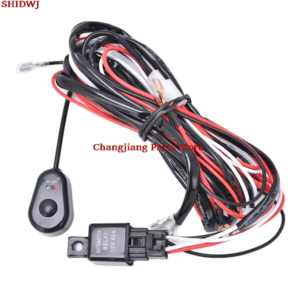 

New Roof Spotlights High Power Harness Led Strip Light Switch Line Group One For One Drag Two Work Light Switch Line Group