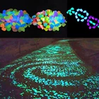 Садовый декор световой камни Серебристое свечение в темное время суток декоративная галька на открытом воздухе украшения аквариума галька пород аквариум Mix