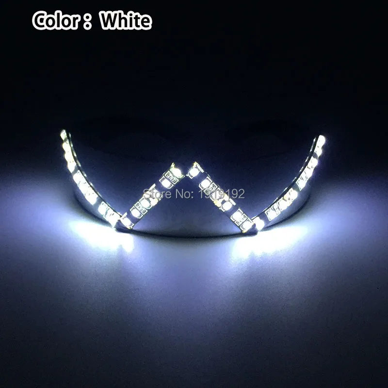05-White Модные светящиеся лыжные очки Светодиодные Rave вечерние светодиодные очки для пасхи, Рождества, Хэллоуина, дня рождения, ночного бара, танцевального декора - Цвет: 05-White