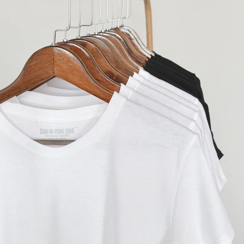 

Blank solid color cotton T-shirt men round collar short sleeve shirt in summer