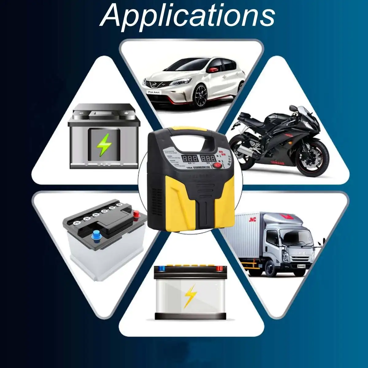 Автоматический 12V/24V автомобиль хранения Батарея Зарядное устройство ЖК дисплей