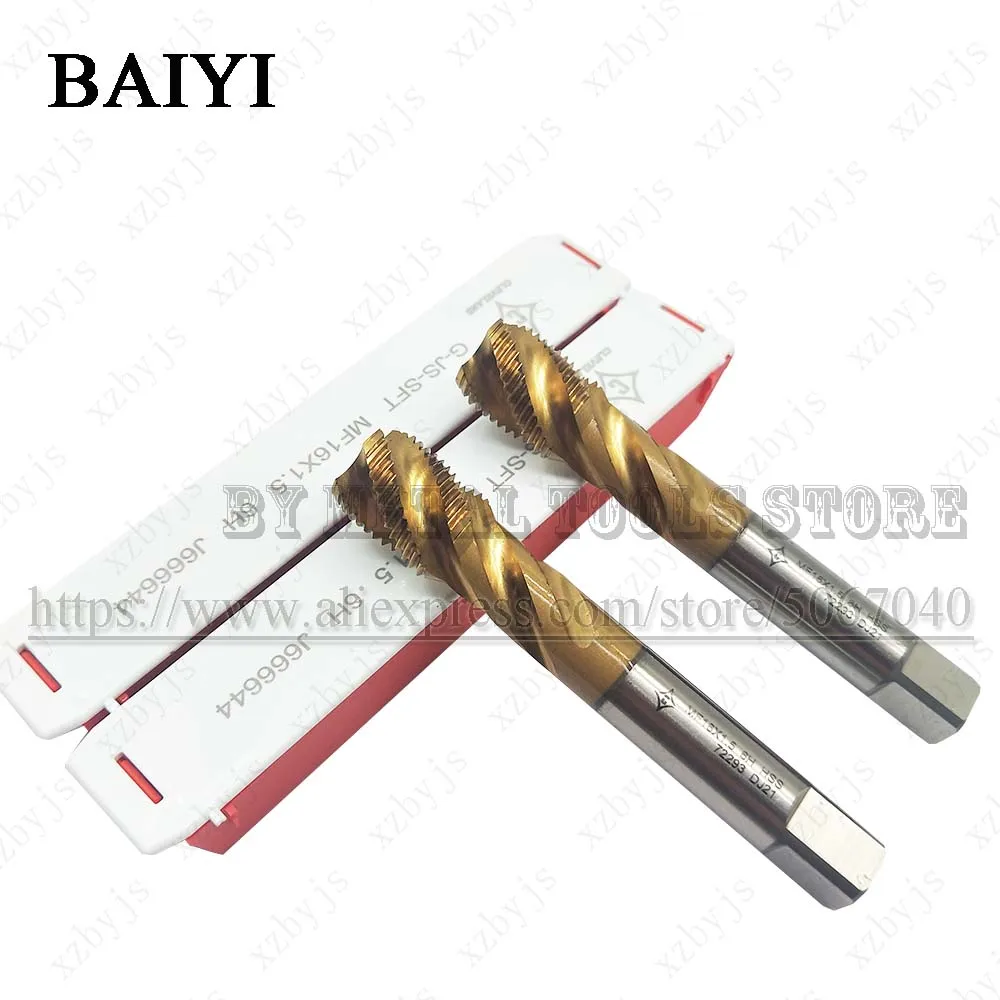 

M16X1.5 tap HSS standard Metric machine tap straight groove tap M16x1.5 hand tool Titanium Coated Spiral Tap tapping thread tool