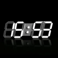 39cm large digital 3d led wall clock alarm clocks office table desktop wall watch modern design 24 or 12 hour display mute