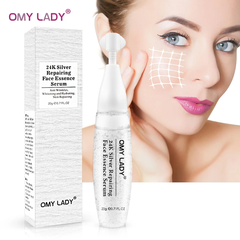 OMY LADY 24K+ серебряная фольга Жидкая Сыворотка против морщин антивозрастной коллаген для ухода за кожей эссенция Увлажняющий дневной крем 3 шт - Вес нетто: Silver foil