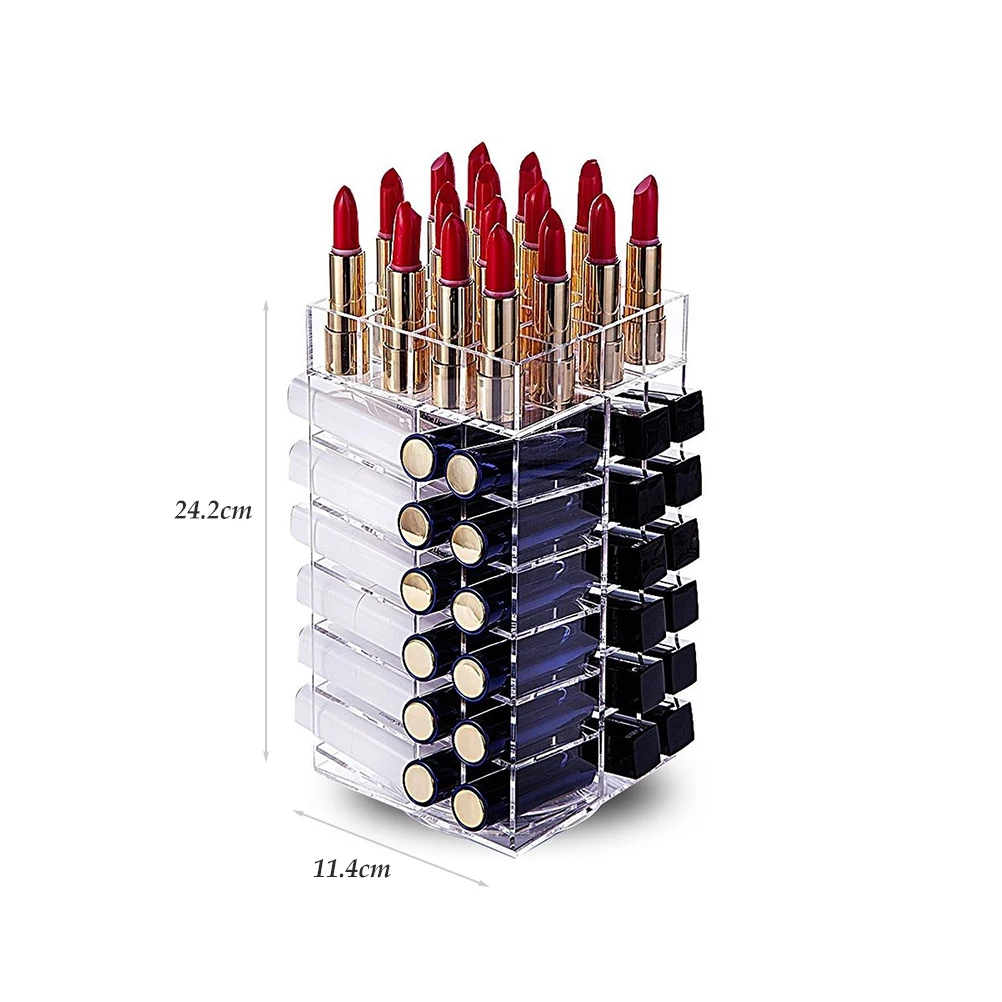 Органайзер для косметики и помады прозрачный акриловый вращающийся держатель