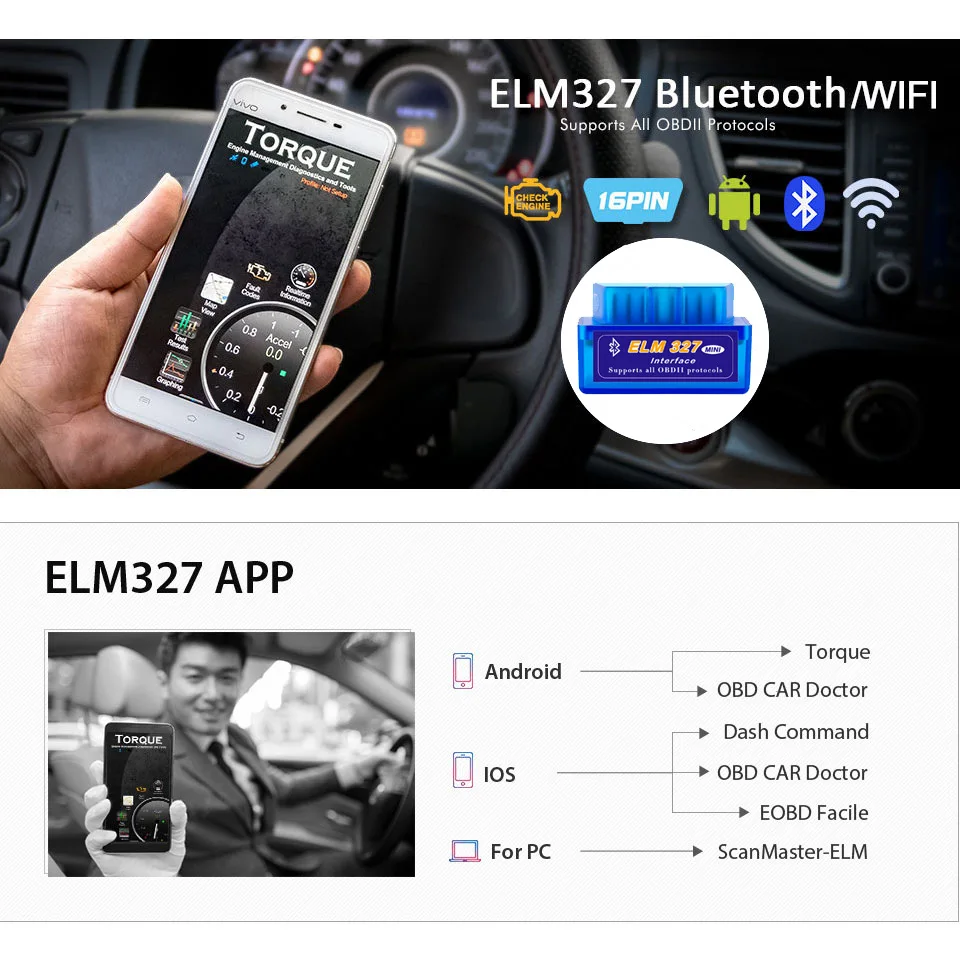 Super Mini ELM327 Bluetooth Firmware V1.5 с PIC1825K80 ЧИПом | Автомобили и мотоциклы