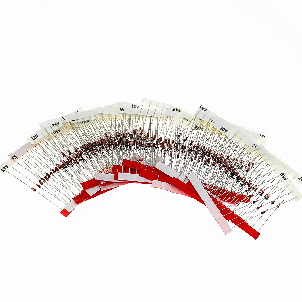 

300PCS=30Values*10pcs 2V~39V Diode kit 0.5W Zener Voltage Regulator 39V 30V 27V 24V 22V 20V 18V 16V 15V 13V 12V 11V 10V 9v1 8v2