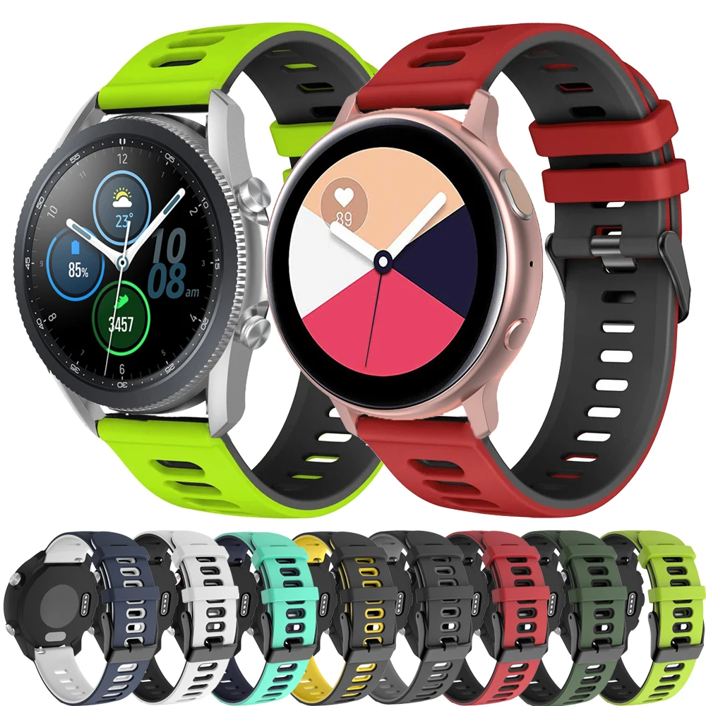 

20mm Silicone Band for Galaxy Watch 42mm Sports Strap for Samsung Gear S2 Classic/S4/Active 2 40 44/3 41mm Smart Accessories