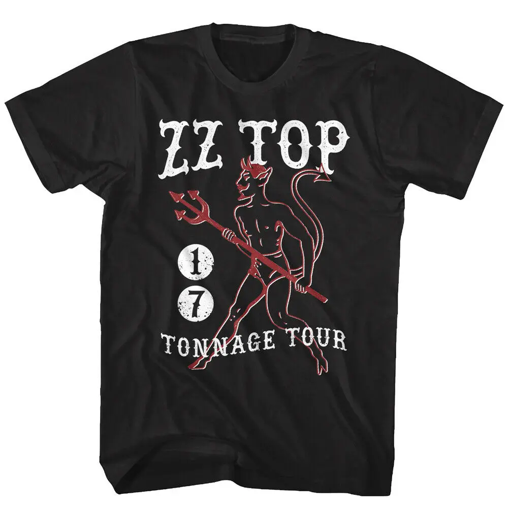Zz Top дьявол тоннаж Тур 2017 сатаны Мужская рубашка в стиле Рок Группа Альбом концерт
