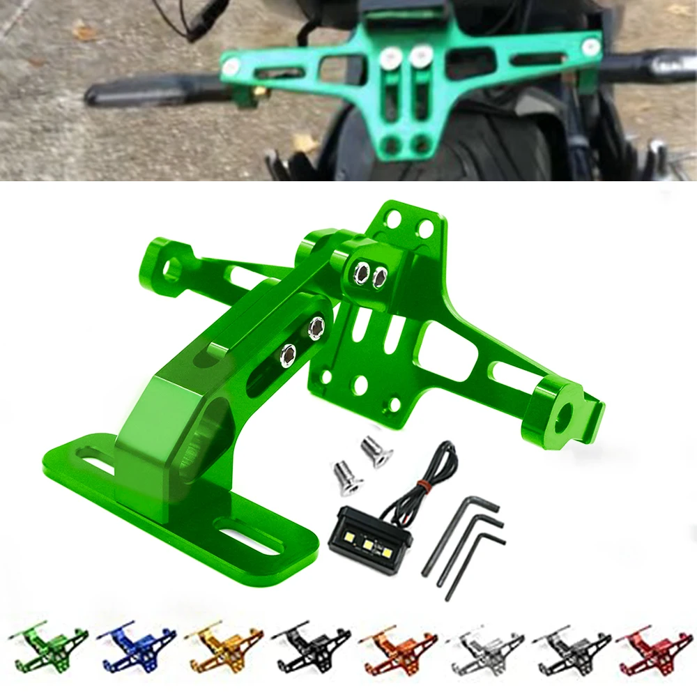 

Универсальный держатель заднего номерного знака для KAWASAKI Z1000, Z1000SX, Z800, Z750, NINJA 250, 300, 650R, Z250, Z300, Z400, Z900, светильник рь