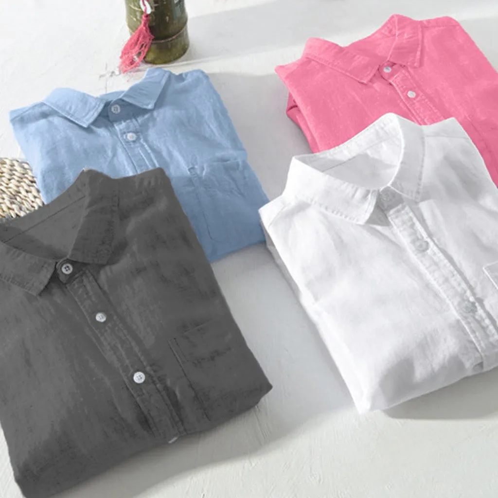 Фото Camisa Masculina льняная рубашка для мужчин Мешковатые брюки девочек одноцветное из Camisa Masculina льняная рубашка для мужчин Мешковатые брюки девочек одноцветное из