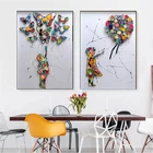 Абстрактная Картина на холсте с бабочками и цветами, красочные плакаты и принты, настенные картины для гостиной, домашний декор