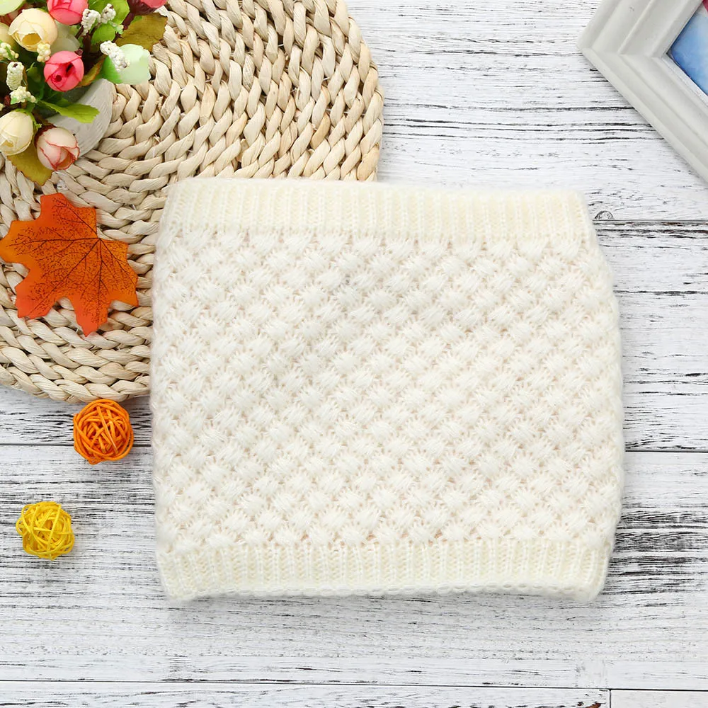 Женский однотонный вязаный шерстяной шарф-снуд с уплотненным кольцом шарф-хомут