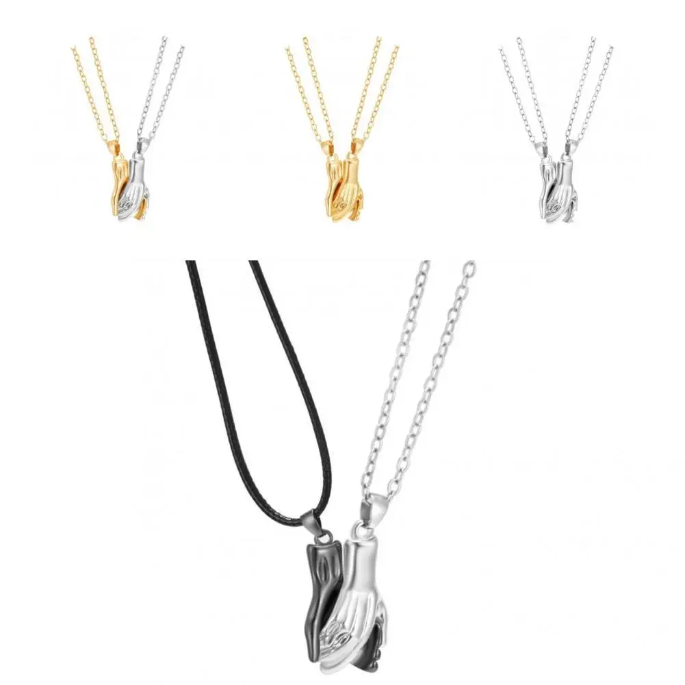

Useful Delicate Stylish Polish Surface Double Hand Clavicle Necklace Clavicle Necklace Double Hand Necklaces 2Pcs