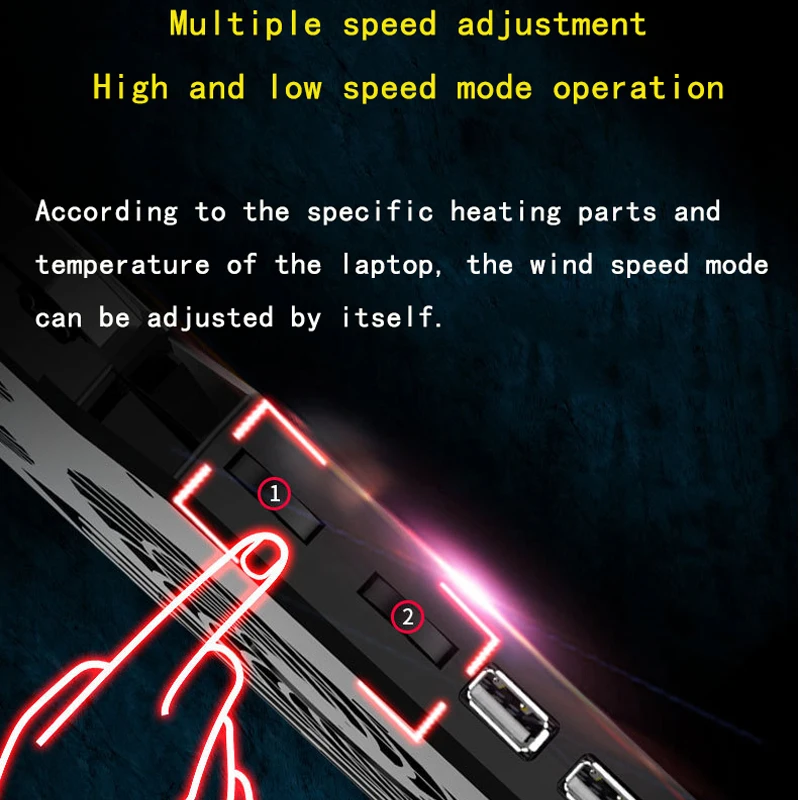 Новый Кулер для ноутбука NUOXI с 2 USB портами и пятью вентиляторами охлаждающая