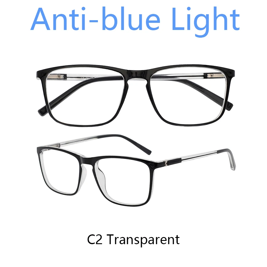 C2a transparent OCCI CHIAR мужские очки для чтения с защитой от синего света компьютерные Nerd очки при дальнозоркости ацетатная оправа для очков 1,0 1,5 2,0 2,5 3,0 - Цвет оправы: C2a transparent