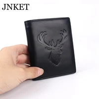jnket new mens cowhide short wallet embossing card holder wallet clutch bag purse notecase