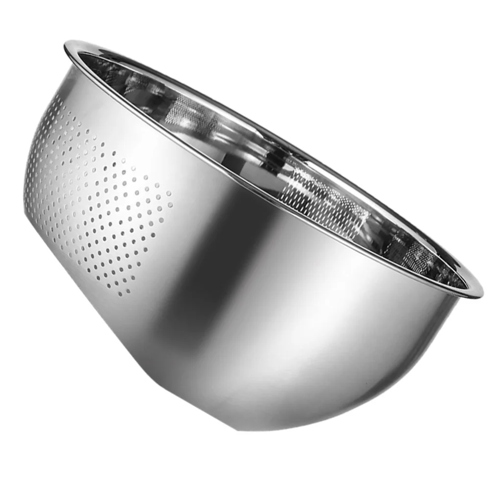 

1Pc Stainless Steel Drain Basin Durable Sink Colander Vegetable Rice Basin