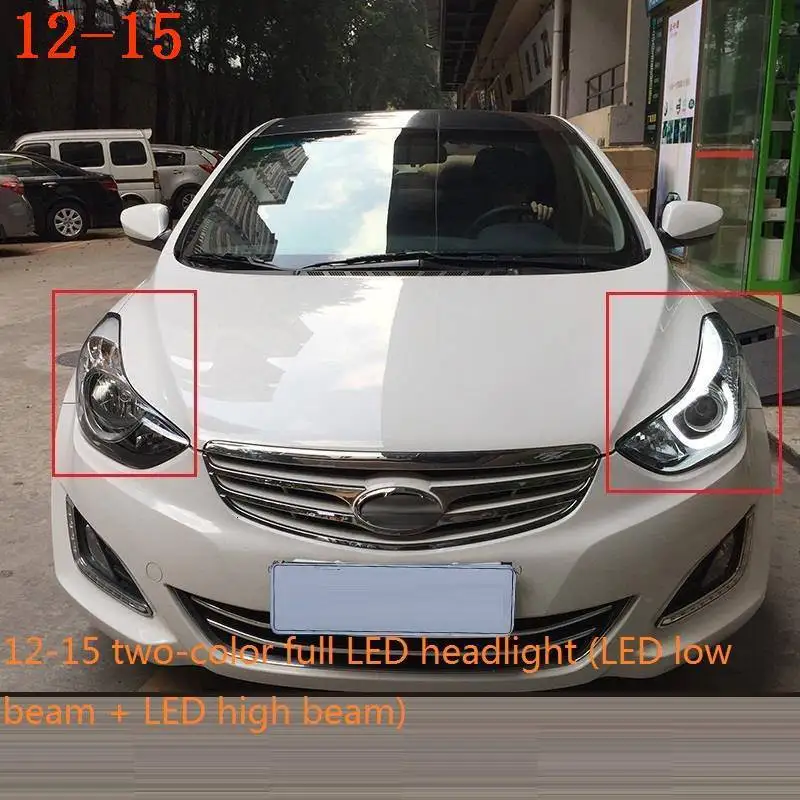 Боковой указатель поворота внешний стиль авто Drl светодиодные дневные ходовые части фары автомобильные фары в сборе для hyundai Elantra