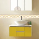 3D обои с краями, современные цветы, ПВХ самоклеящиеся водонепроницаемые съемные настенные наклейки, геометрический домашний декор, 3D Наклейка на стену