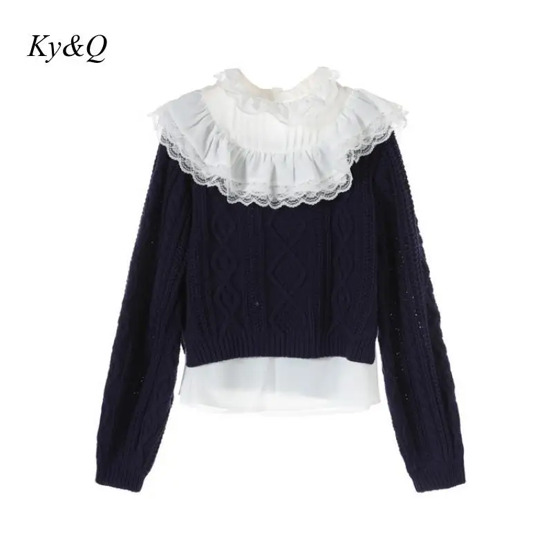 2020 Spring Christmas Women Luxury Stand Neck Ruffles Tide Fashion Chic Pullover Loose Lazy Sweater Brand Clothes | Женская одежда