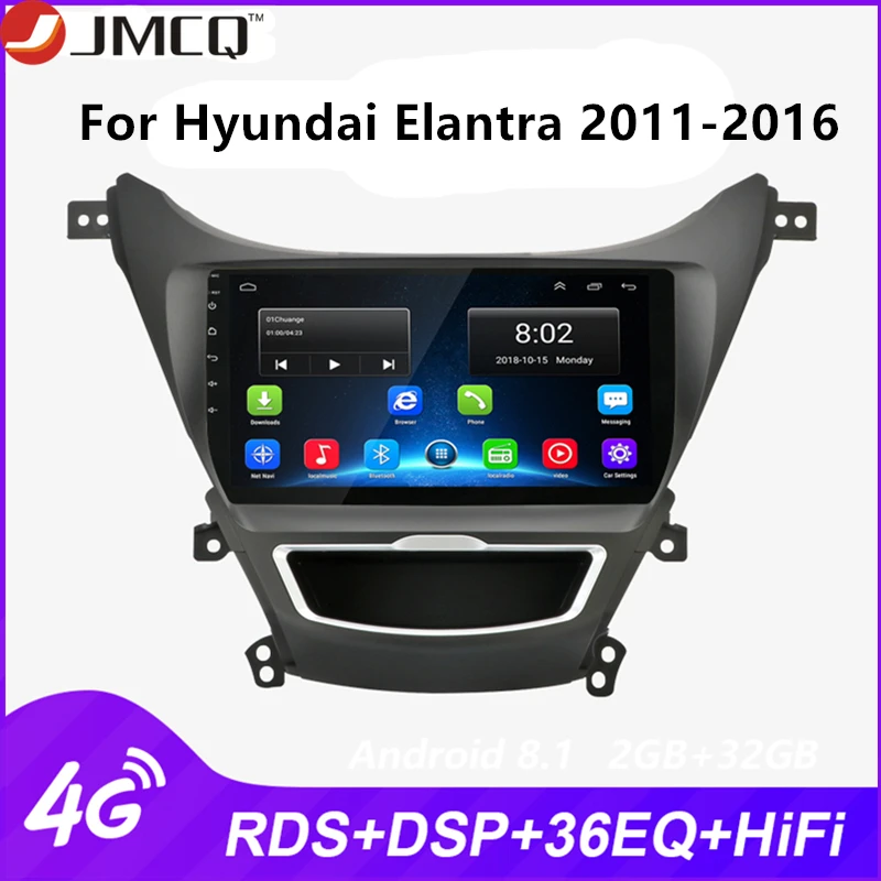 JMCQ 9 дюймов Android автомобильное радио для Hyundai Elantra 2011 2016 сенсорный экран