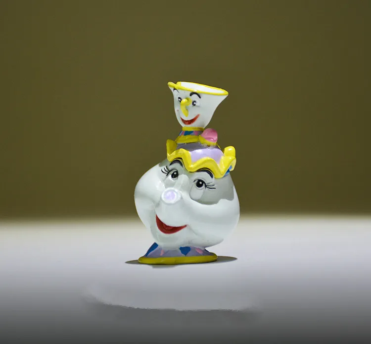 12 шт./лот 4 см коллекция красота зверь принцесса чайник CupMrs. Potts и сын фигурки