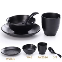 hot pot a5 melamine tableware for hotel restaurant anti shock dishes and plates sets chafing dish dinnerware sets black