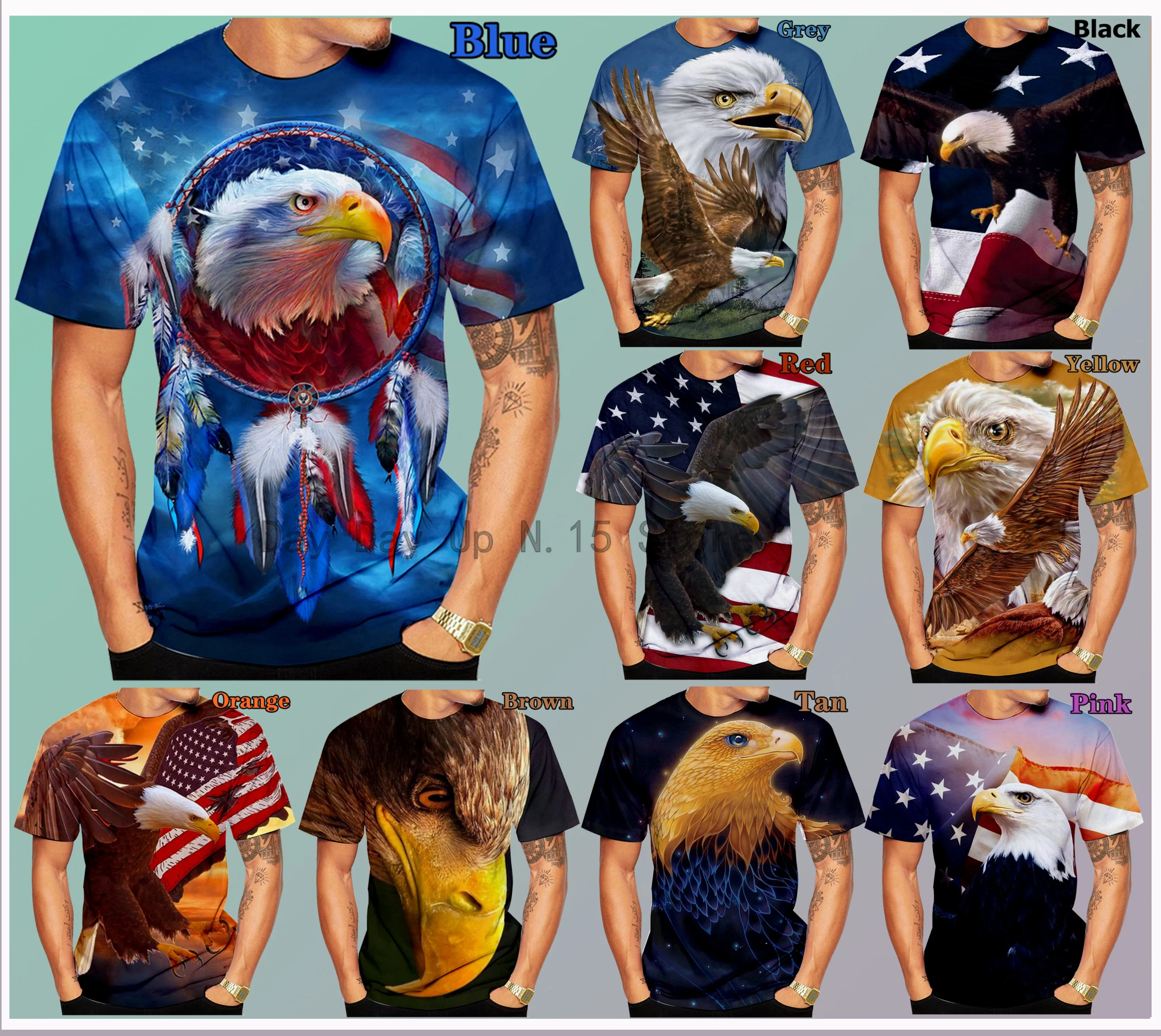 

Летняя модная футболка с коротким рукавом с 3D принтом США