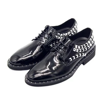 hot new stylye black rivet men shoes genuine leather classics derby shoes for men high quality lace up casual shoes