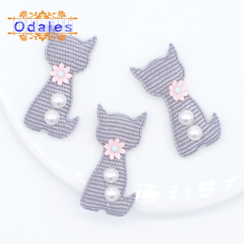 Модные серые нашивки в Корейском стиле с изображением домашних кошек цветов и