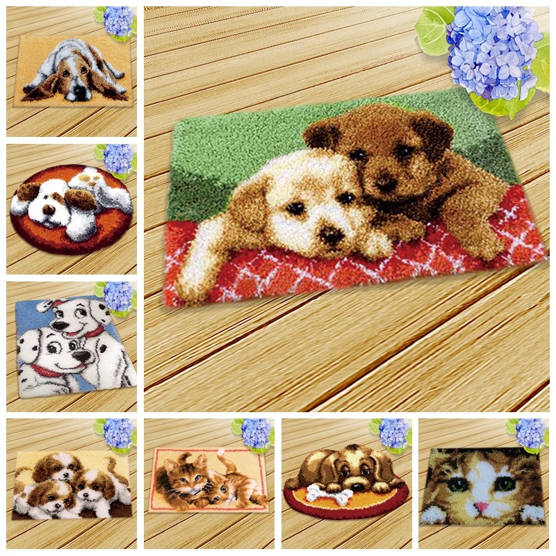 Кошка Собака защелка крюк Kussen Bloem комплект Almofadas Smyrna Knooppakket Klink Haak Kleed Bloemen наборы Diy рукоделие коврик вышивка 3D