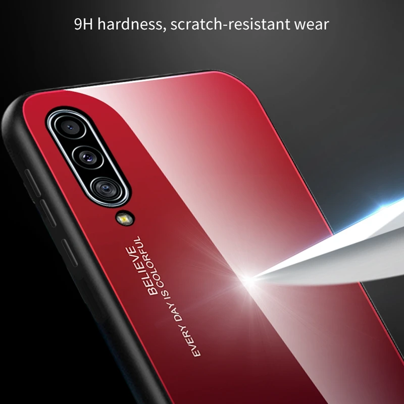 Закаленное Стекло чехол для samsung Galaxy A30S A50S A30 A40 A50 A60 A70 A80 A90 5 г Примечание 10 Pro S10 S11 Plus E градиент Цвет крышка
