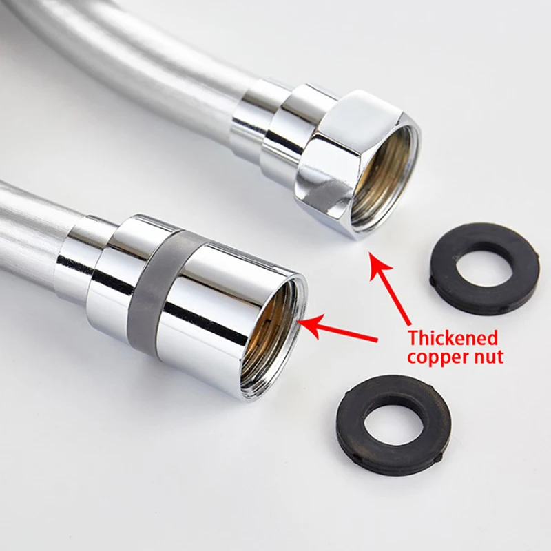 

Flexible Soft Water Pipe 1.5m Rainfall Common Shower Hose Chrome Plating Shower Pipe Black Bathroom Accessories