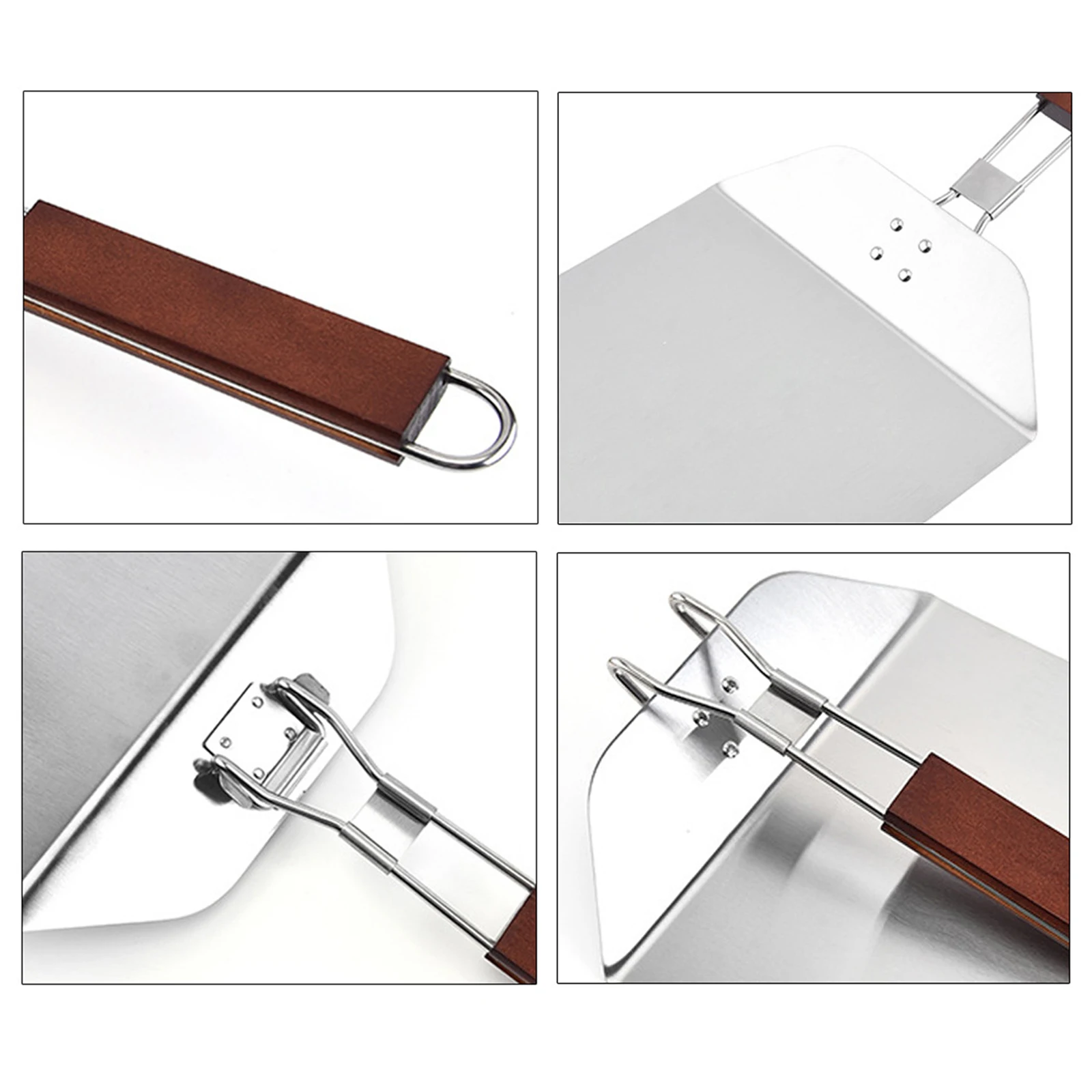 

Pizza Peel Safe Transfer Spatula Steel For Easy Storage Baking Tool Foldable Wood Handle