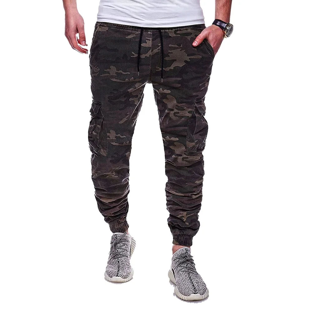 

2021 High Quality Men's Large Size European Size Fashion Camouflage Print Lace Belt Drawstring Pants S-XXL Free Shipping