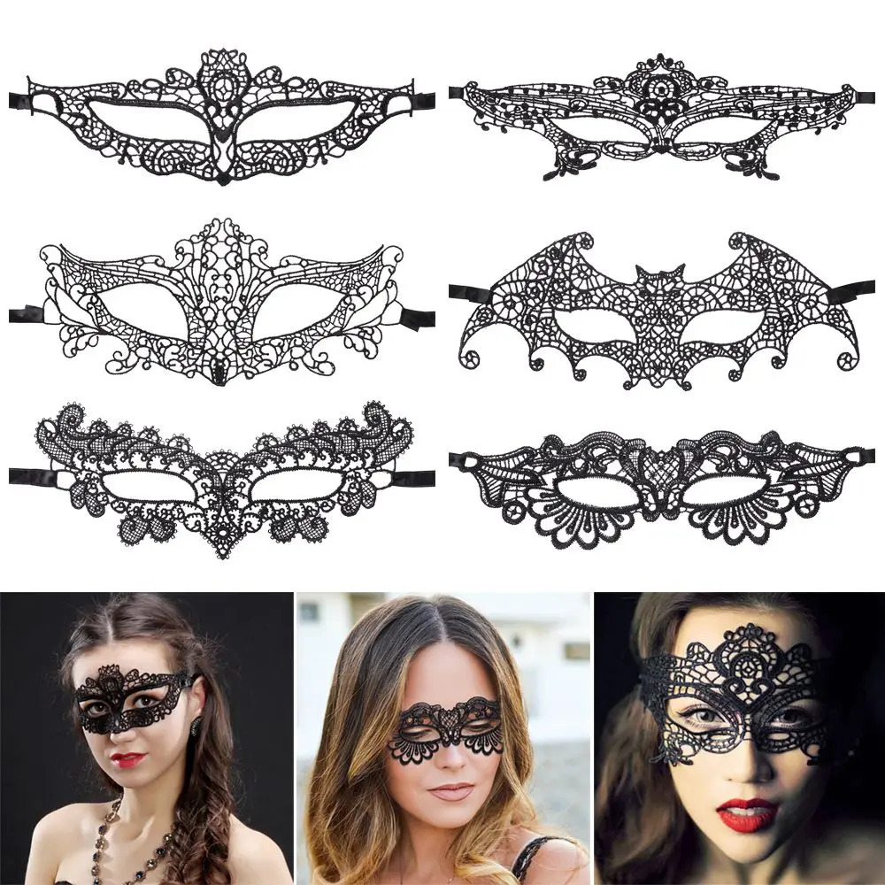 Женская Черная кружевная зеленая ажурная Маскарадная маска для лица костюм