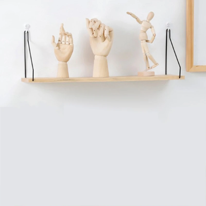 Деревянная настенная полка в скандинавском стиле железная перегородка