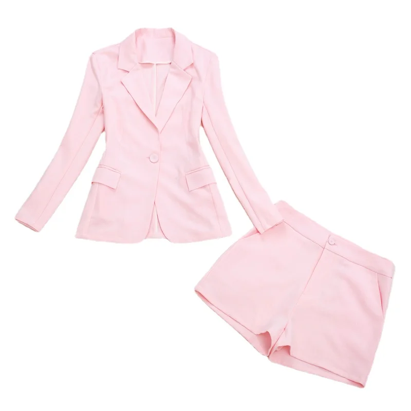 Summer New Cotton and Linen Thin Office Suit Shorts 2-piece Set of Western Style Linen Fashion Slim Jacket + High Waist Pants