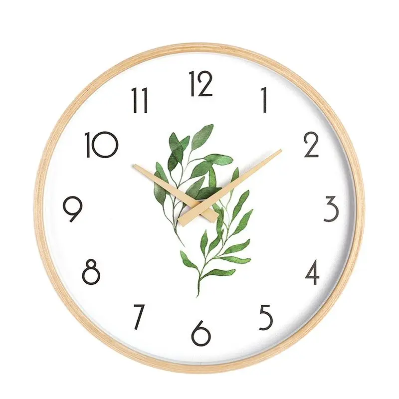 

Большие настенные часы FZ781, креативные современные бесшумные настенные часы с деревянной рамкой и иглами, украшение для дома, подарок